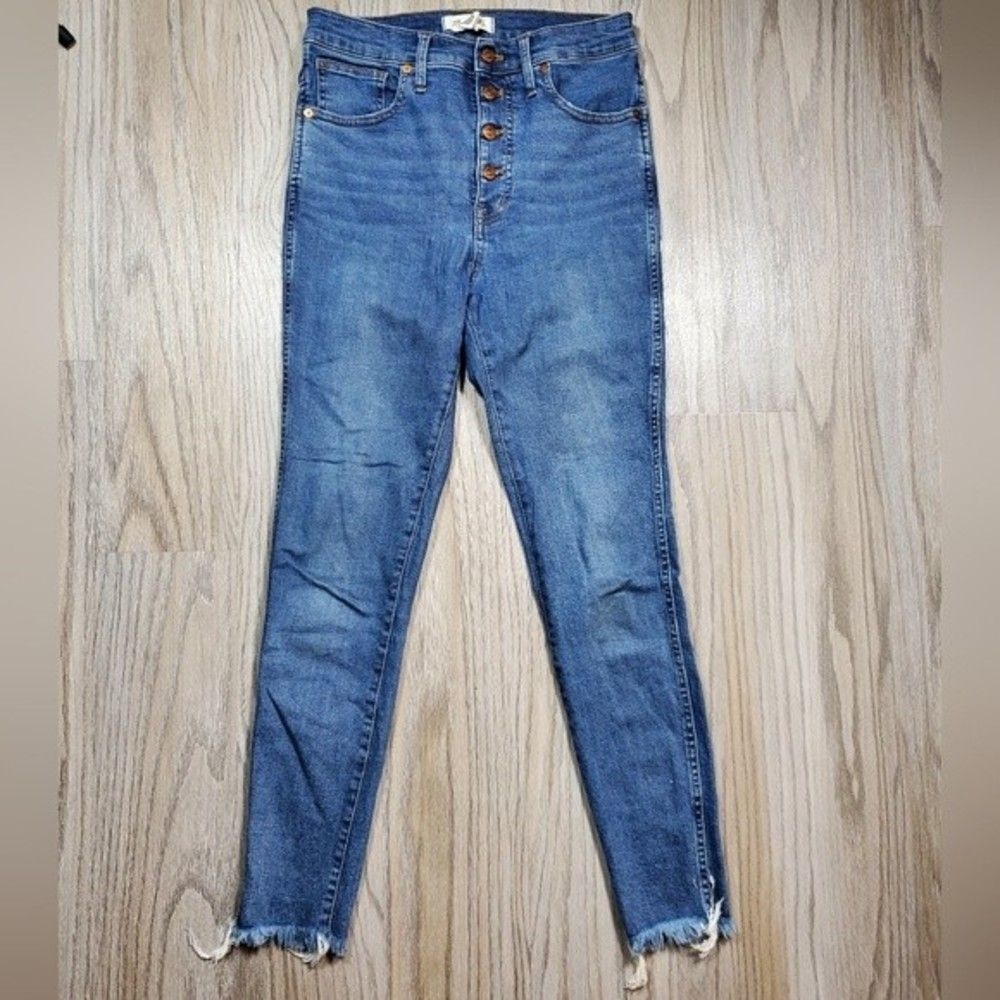 Madewell 10" High-Rise Skinny Jeans in Mackey Wash: Button-Front Edition Size 28